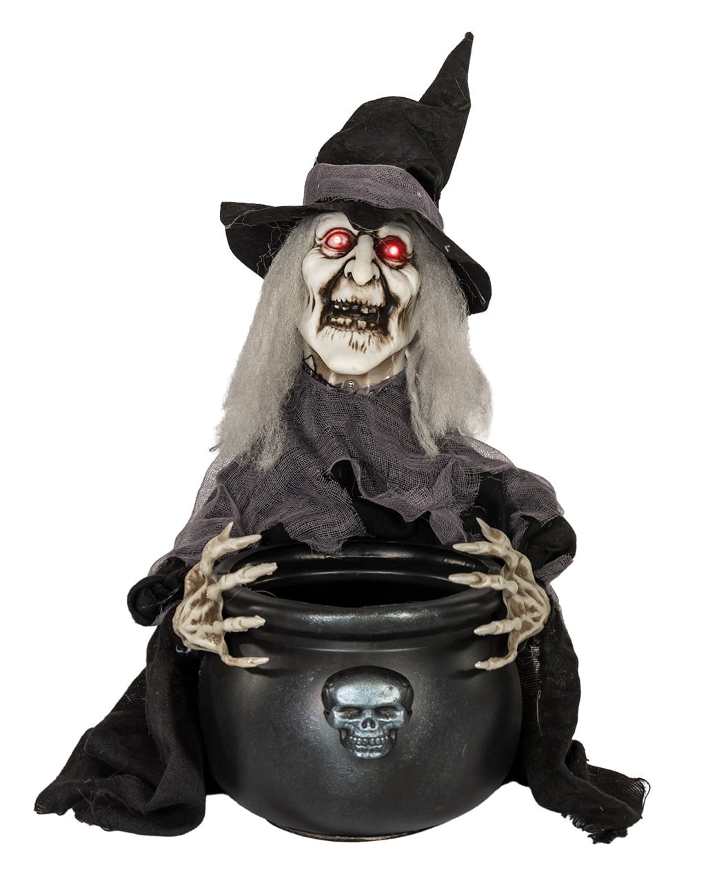 Scary Bonbonschüssel mit schnappender Hexe Halloween Deko
